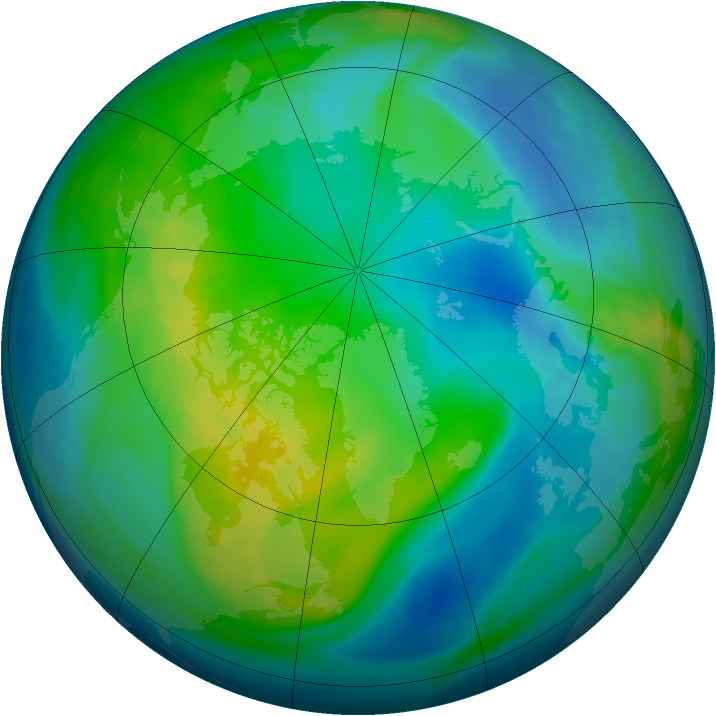 Arctic ozone map for 05 November 2006